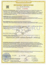 Таможенный сертификат ВВГЭнг-LS 2х70 Таможенный сертификат ВВГЭнг-LS 2х70